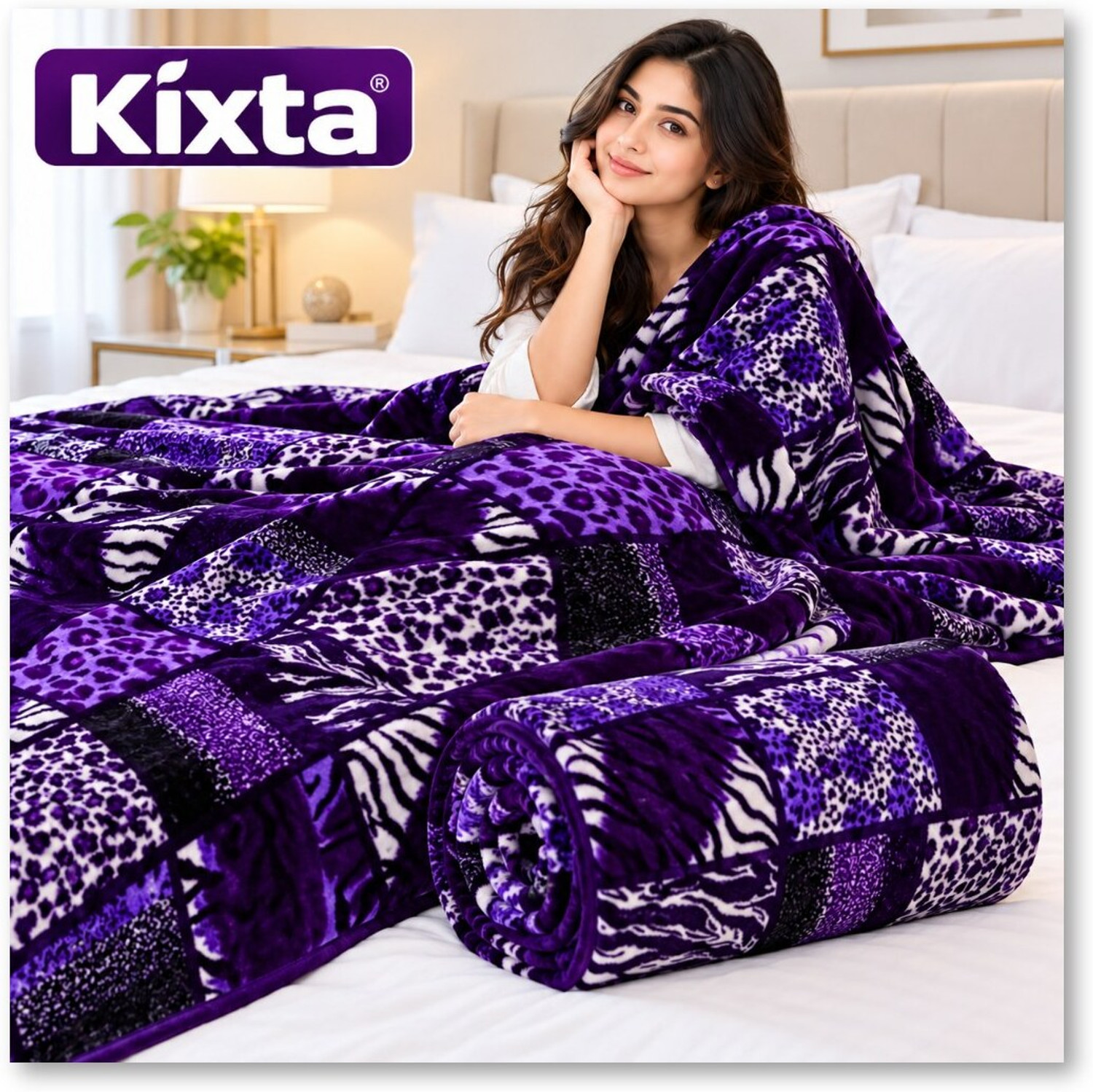 Image of KIXTA 3D Printed Double Mink Blanket for Mild Winter (Microfiber, printed)