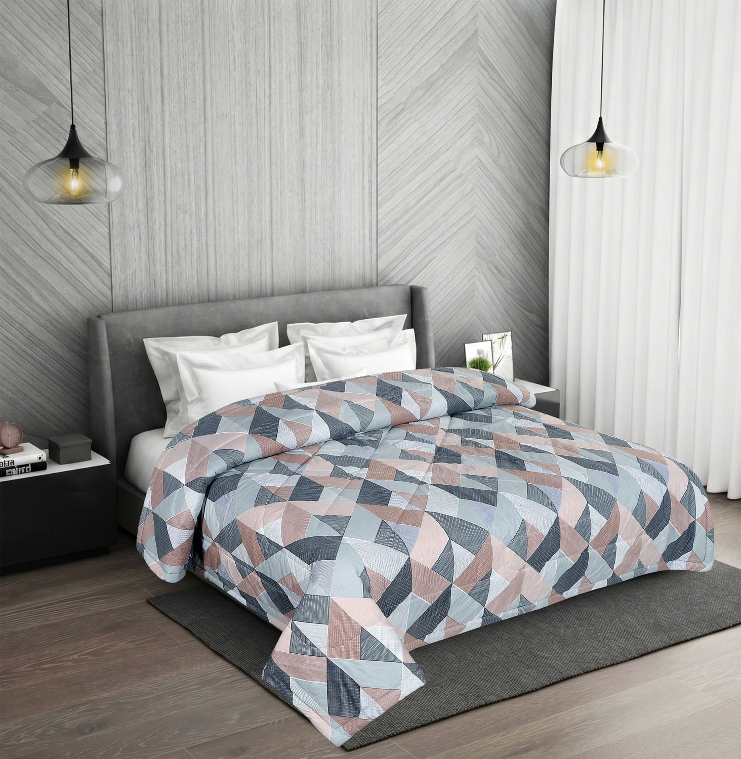 Image of Flipkart Perfect Homes Printed Double Comforter for AC Room (Microfiber, BROWN STONE)