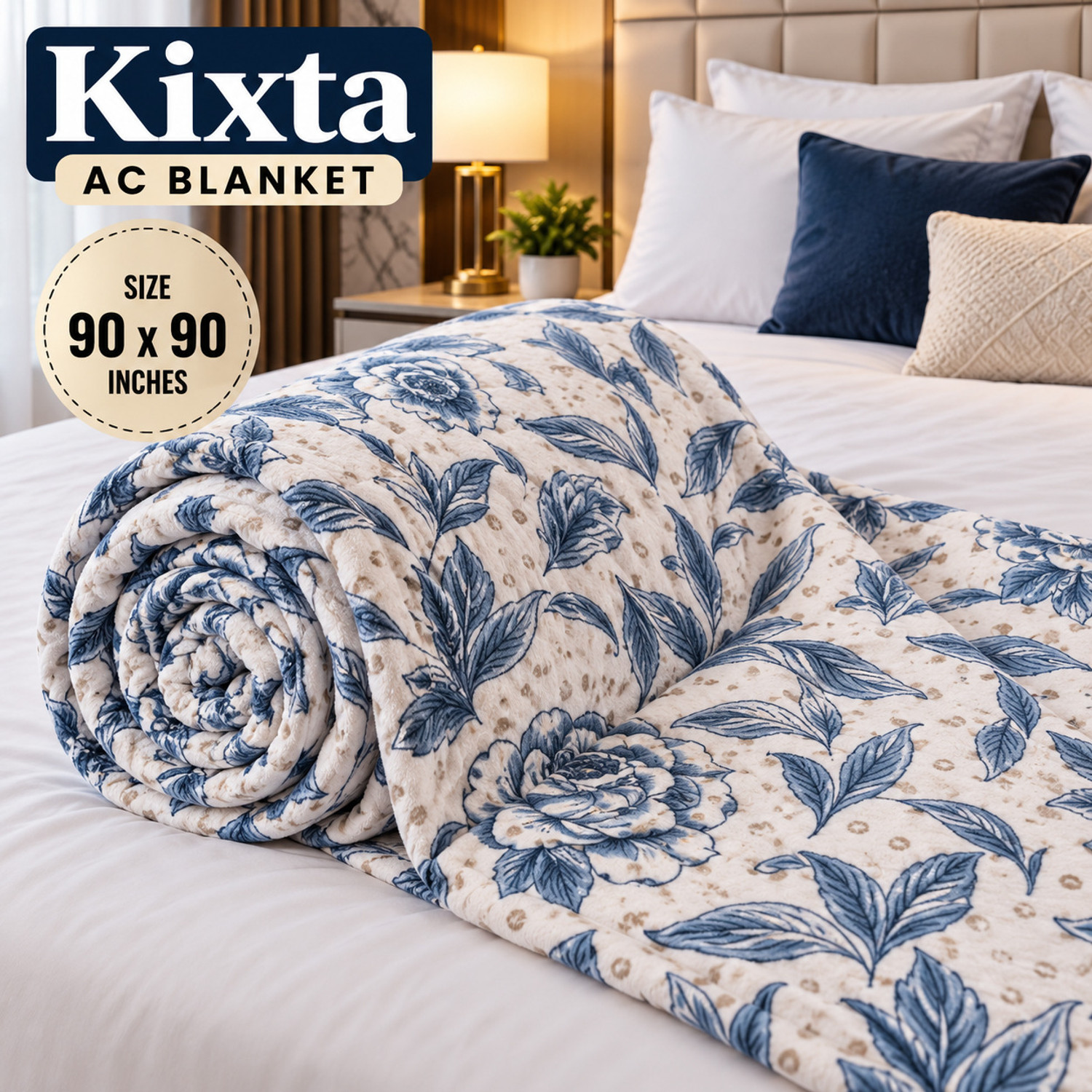 Image of KIXTA 3D Printed Double AC Blanket for AC Room (Microfiber, printed)