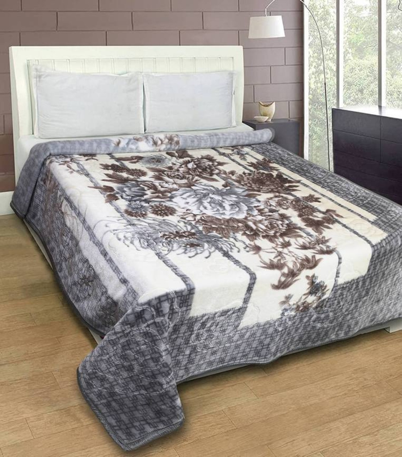 Image of MAGICAL Floral King Mink Blanket for Heavy Winter (Microfiber, Multicolor - 8)