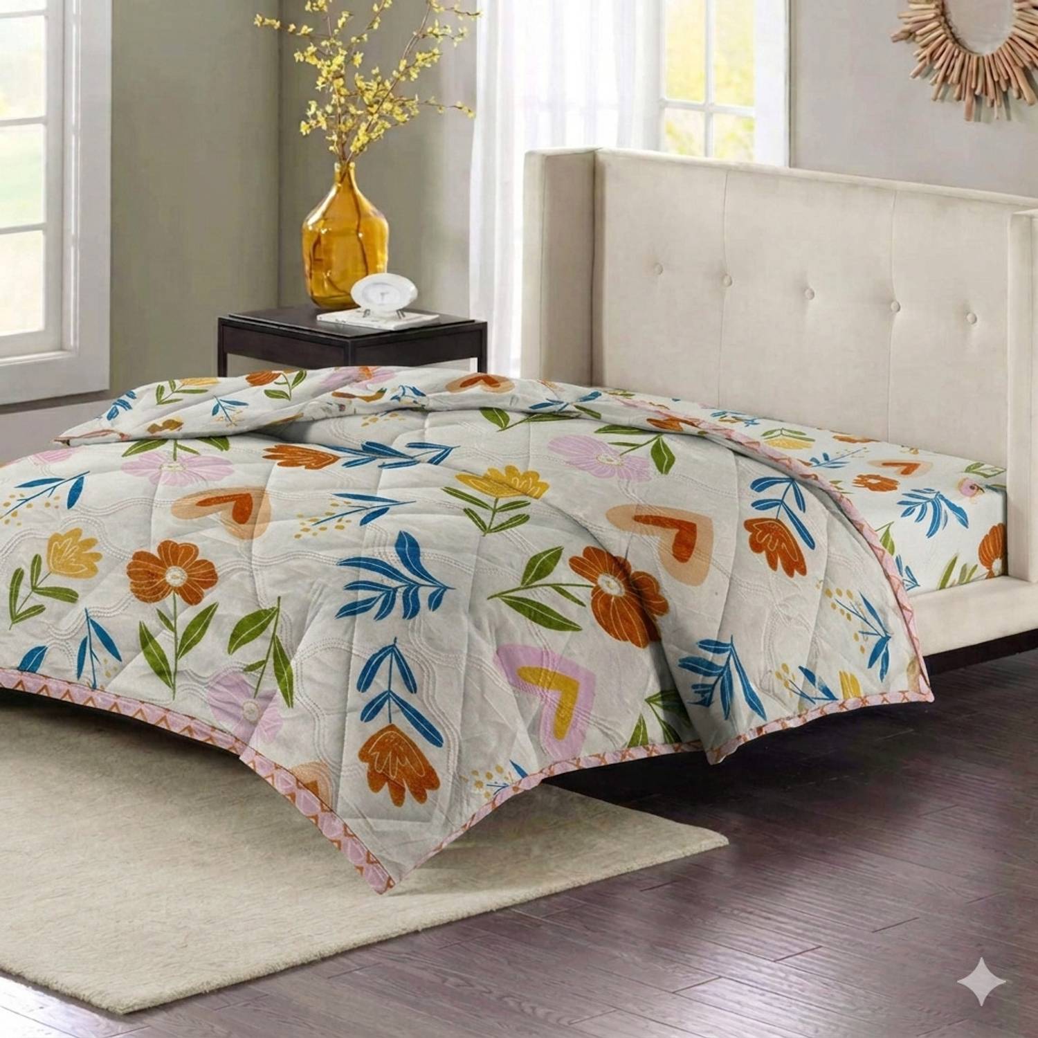 AMBERBLISH HOMES Floral Double Comforter for  AC Room