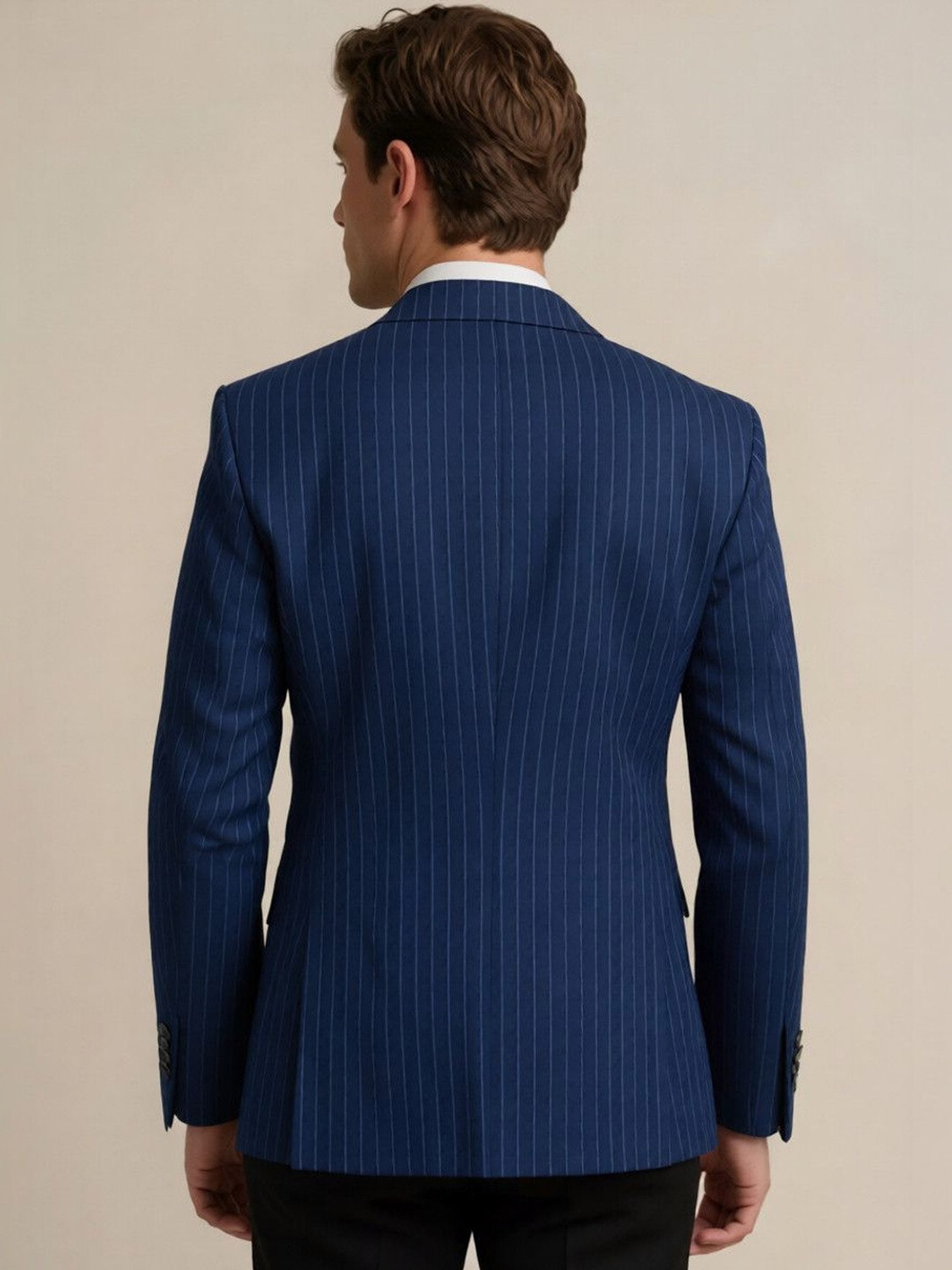 Image of Rajniti Striped Double Breasted Festive, Festive & Wedding, Formal, Lounge Wear, Party, Wedding Men Blazer