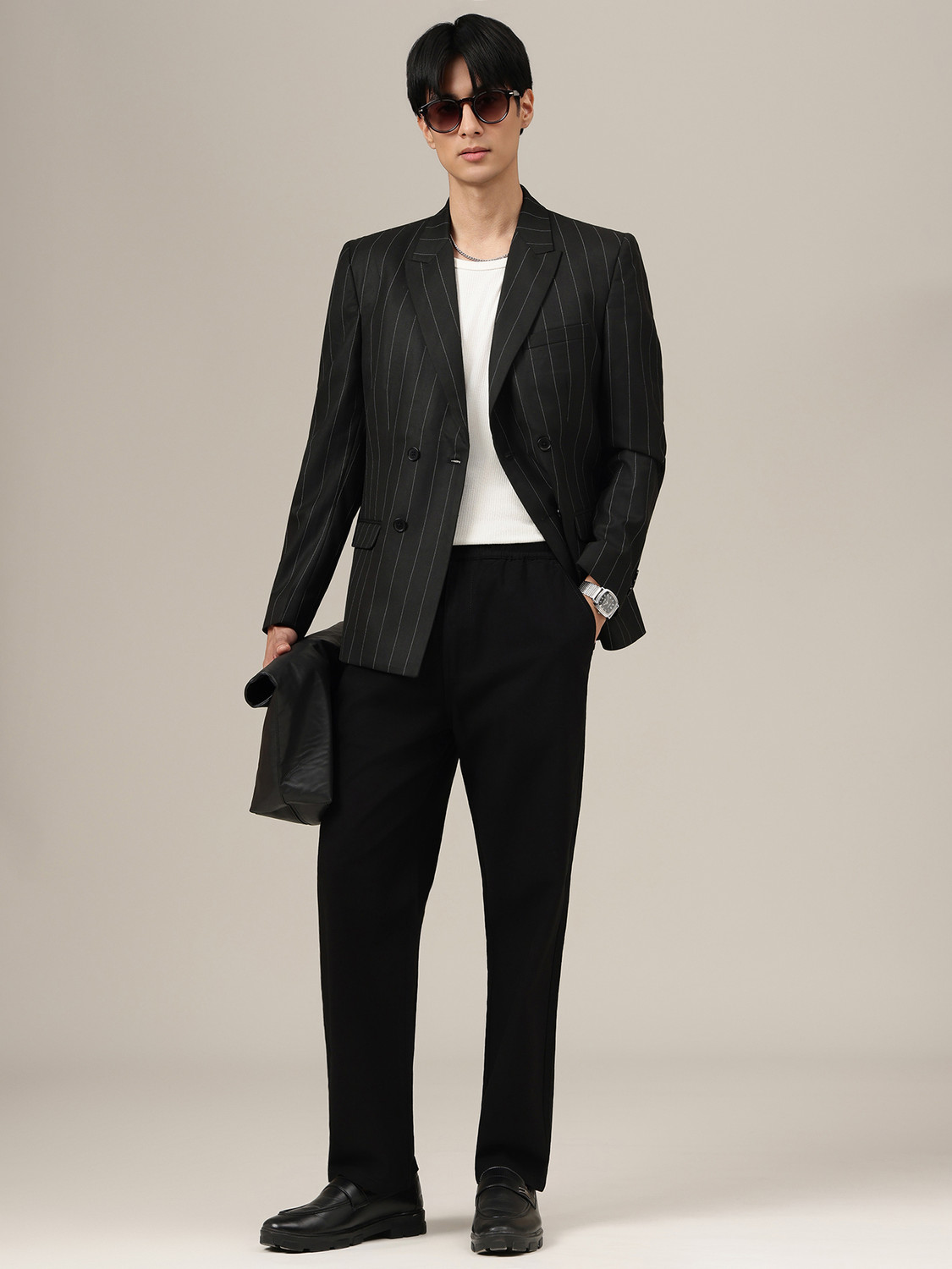 Image of DENNISON Striped Double Breasted Formal Men Blazer