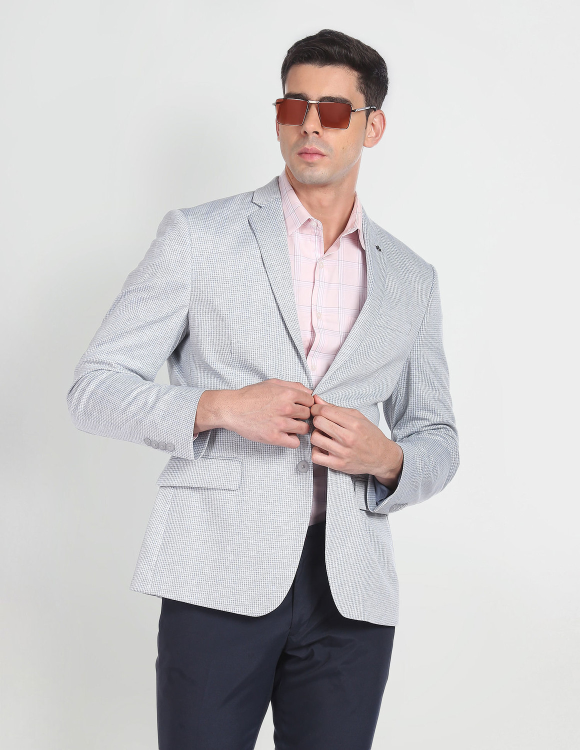 Image of ARROW Solid Single Breasted Formal Men Blazer