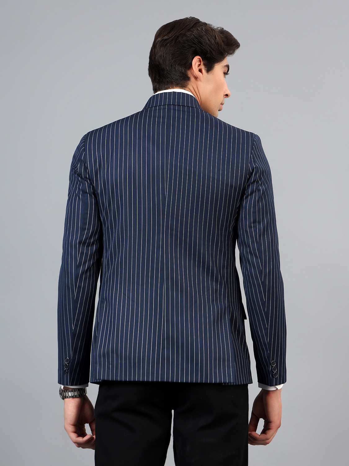 Image of Rajniti Striped Double Breasted Casual, Festive, Festive & Wedding, Formal, Lounge Wear, Party, Wedding Men Blazer