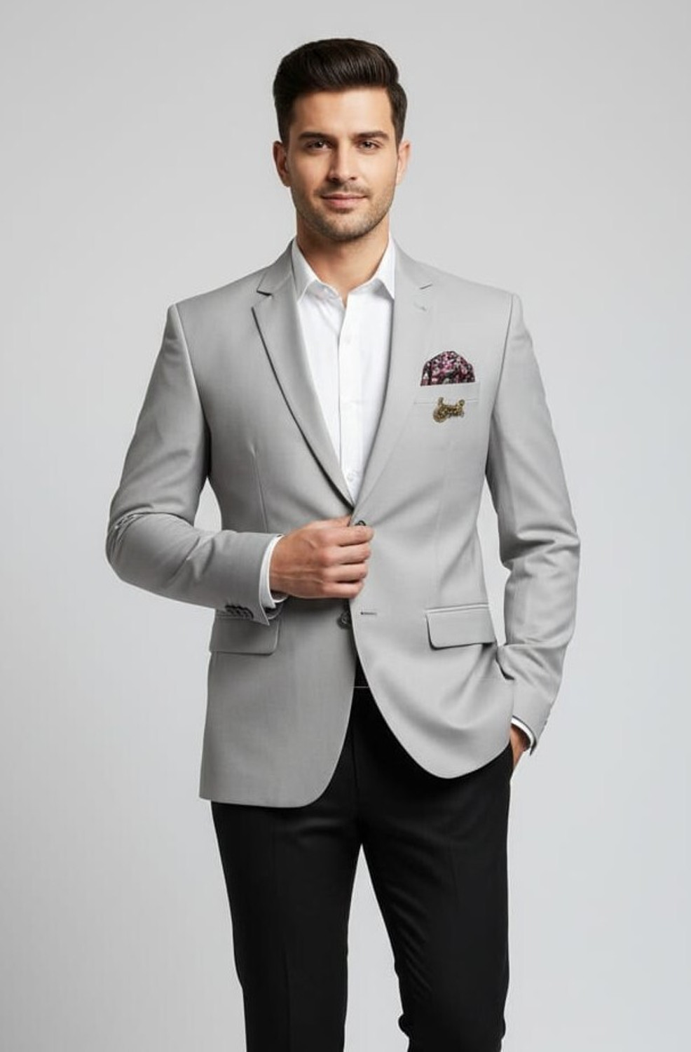 Image of ASTHETIC Solid Single Breasted Party, Festive, Formal, Wedding, Casual Men Blazer