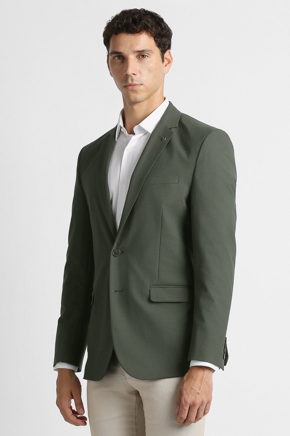 Image of VAN HEUSEN Solid Single Breasted Formal Men Blazer