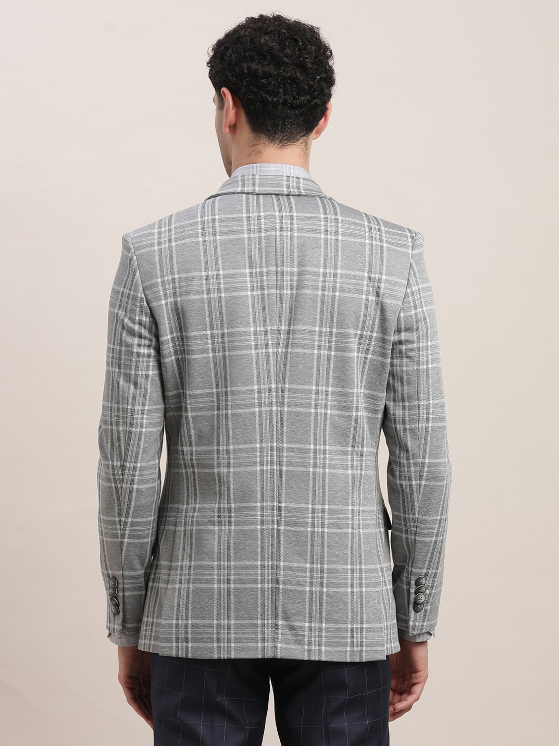 Image of TURTLE Checkered Single Breasted Casual Men Blazer