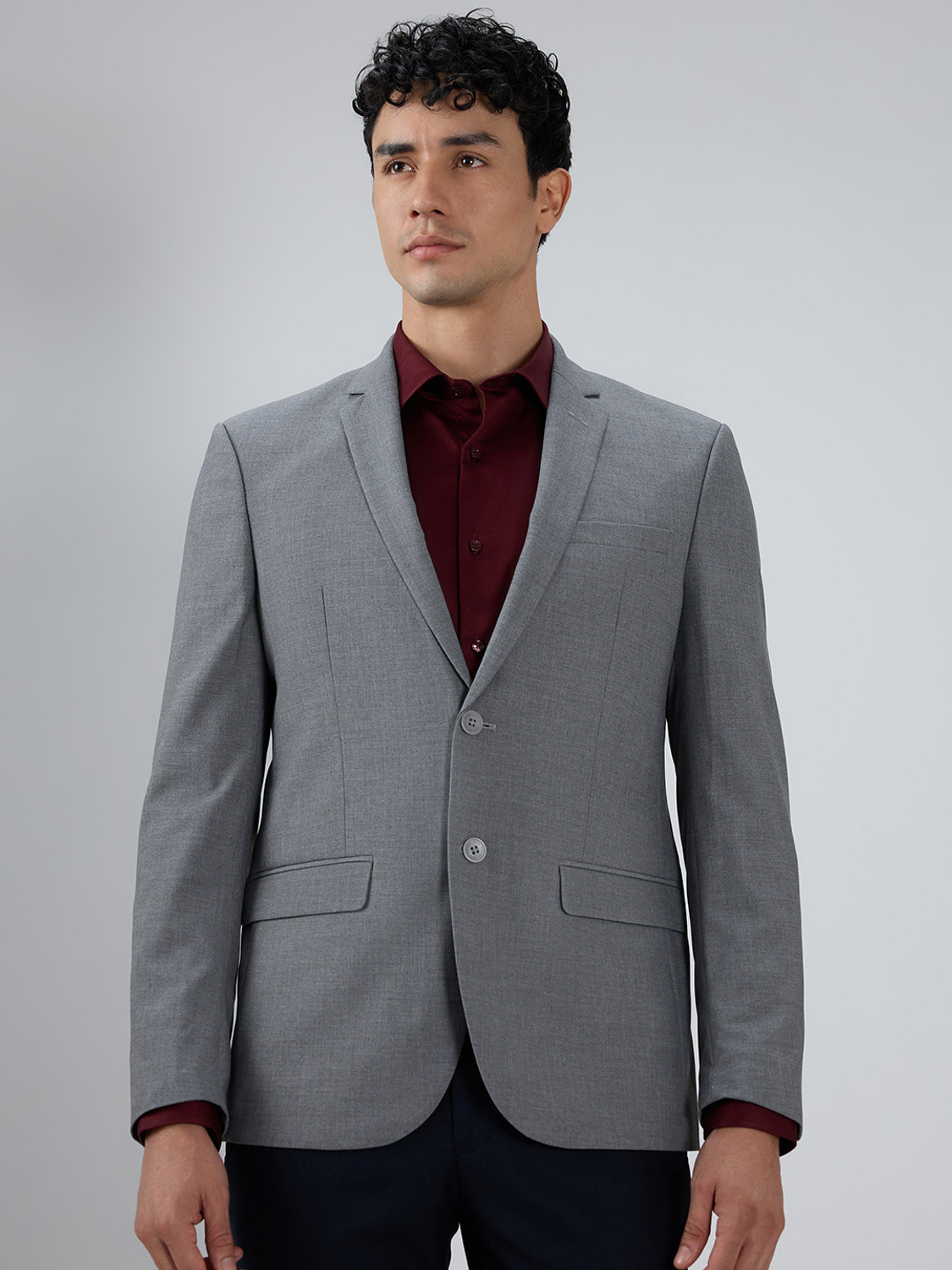 Image of PARK AVENUE Solid Bandhgala Formal Men Blazer