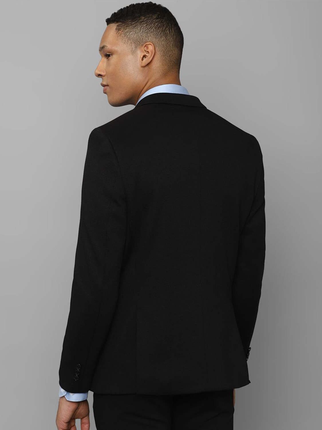 Image of Allen Solly Solid Single Breasted Formal Men Blazer