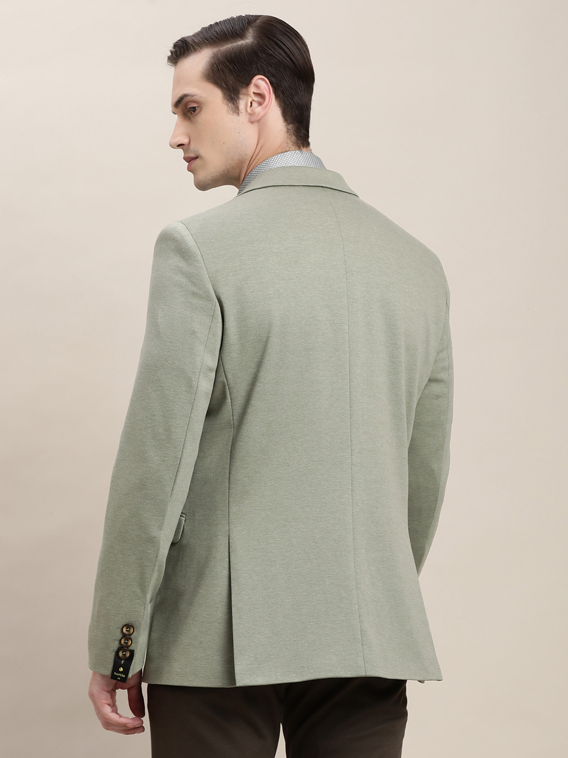 Image of TURTLE Solid Single Breasted Casual Men Blazer