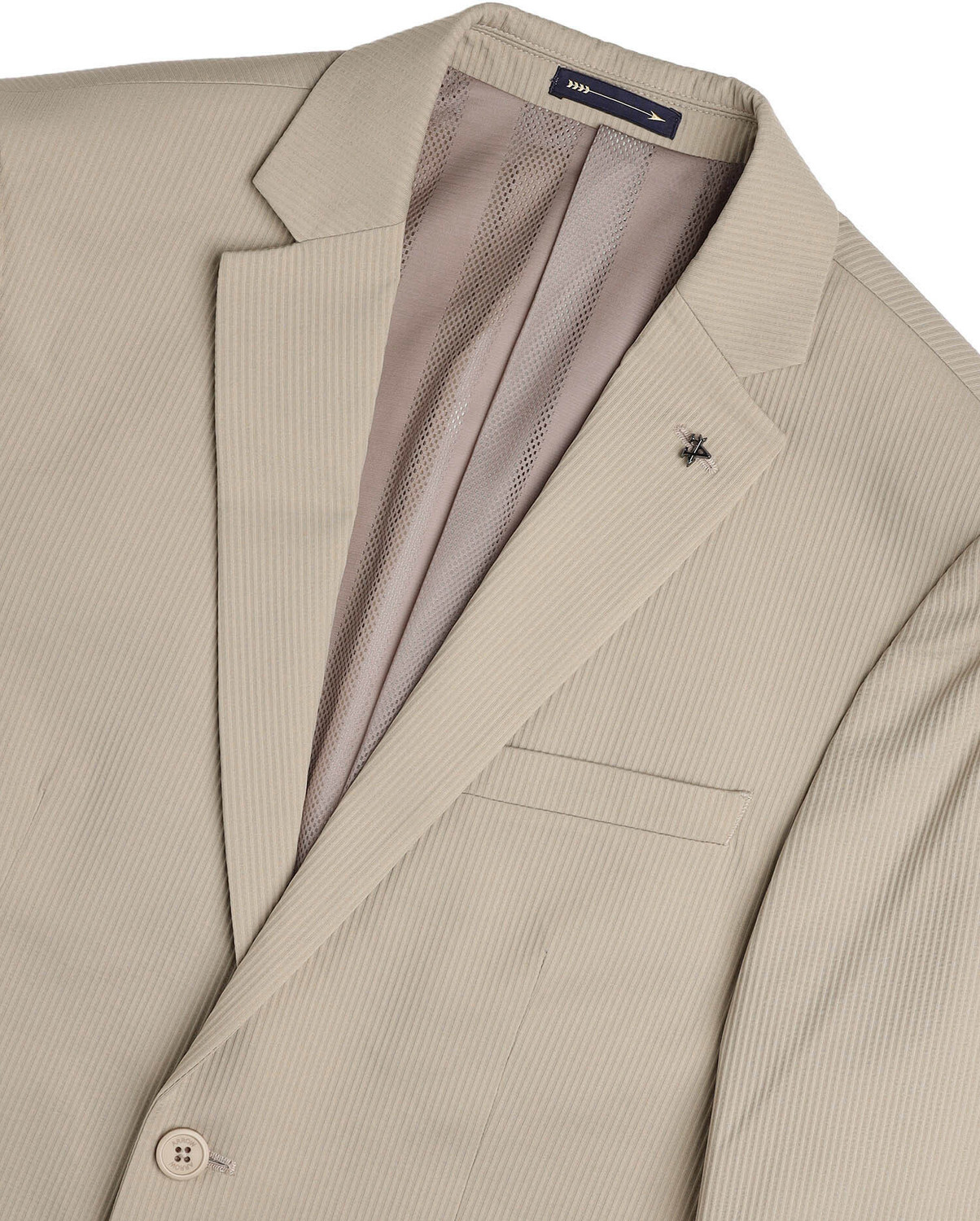 Image of ARROW Men Solid Single Breasted Formal Blazer (Beige)