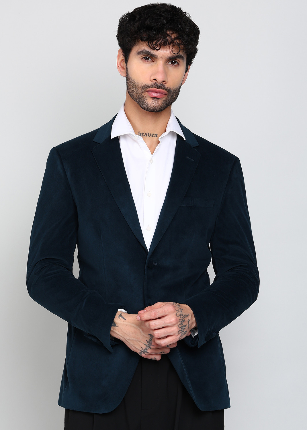 Image of PETER ENGLAND Solid Single Breasted Formal Men Blazer