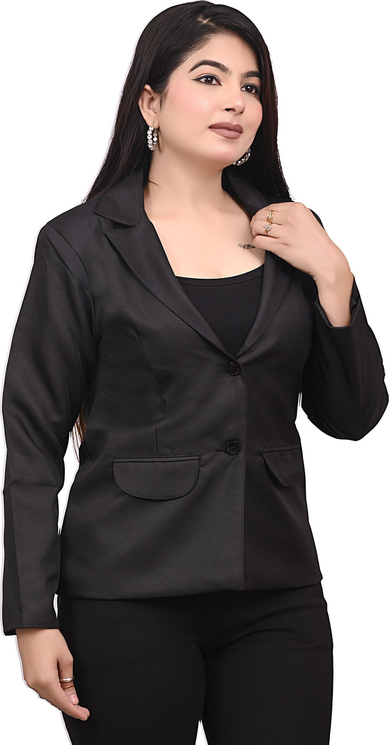 Image of TrendArc Solid Single Breasted Formal Women Blazer
