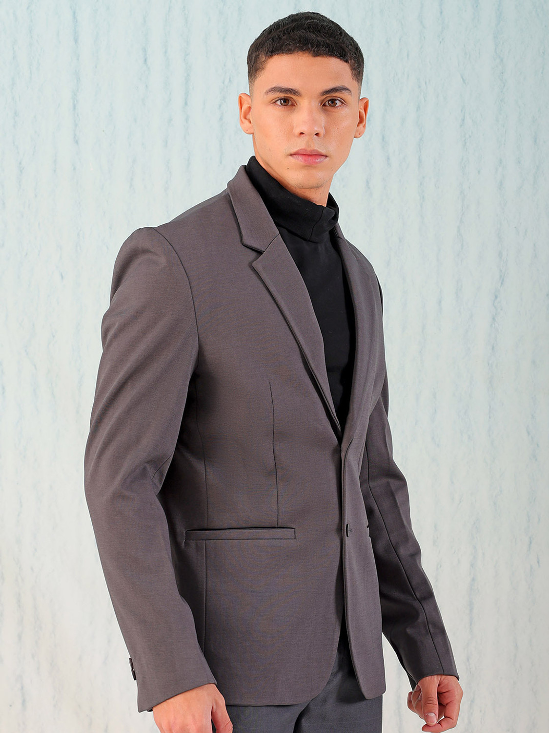 Image of The Indian Garage Co. Solid Single Breasted Casual Men Blazer