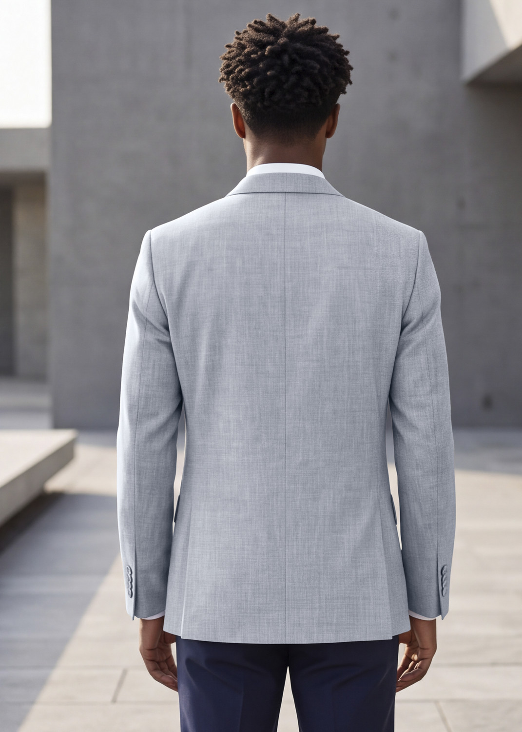Image of KILLER Men Solid Single Breasted Casual Blazer (Grey)