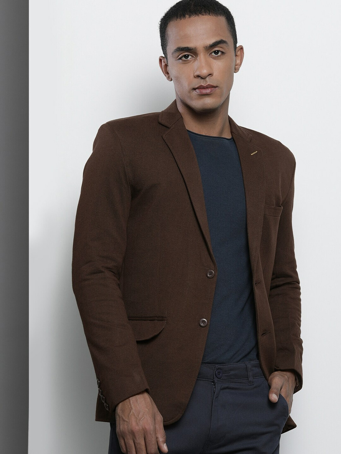 Image of The Indian Garage Co. Solid Single Breasted Casual Men Blazer