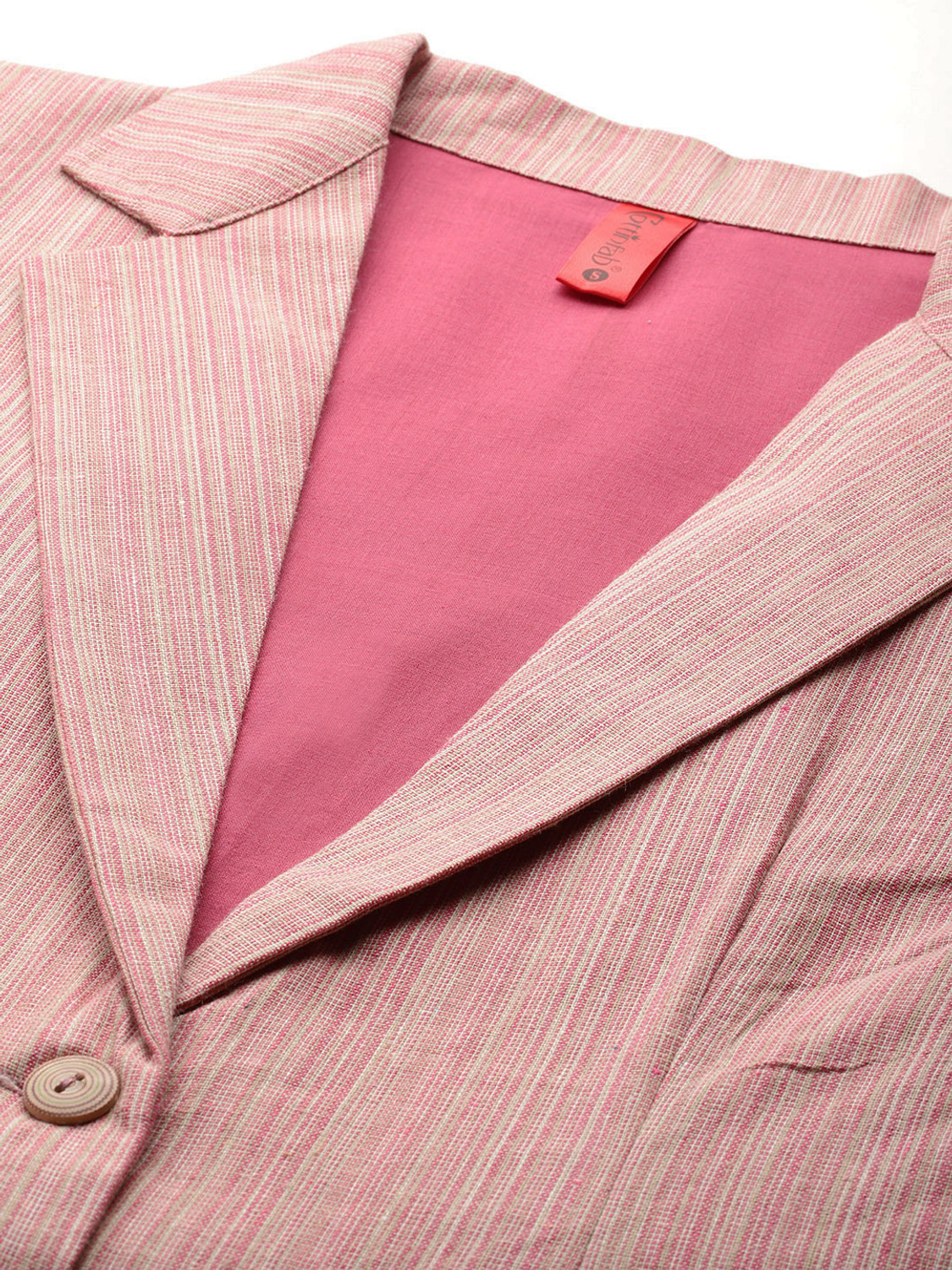 Image of Cottinfab Striped Single Breasted Casual Women Blazer