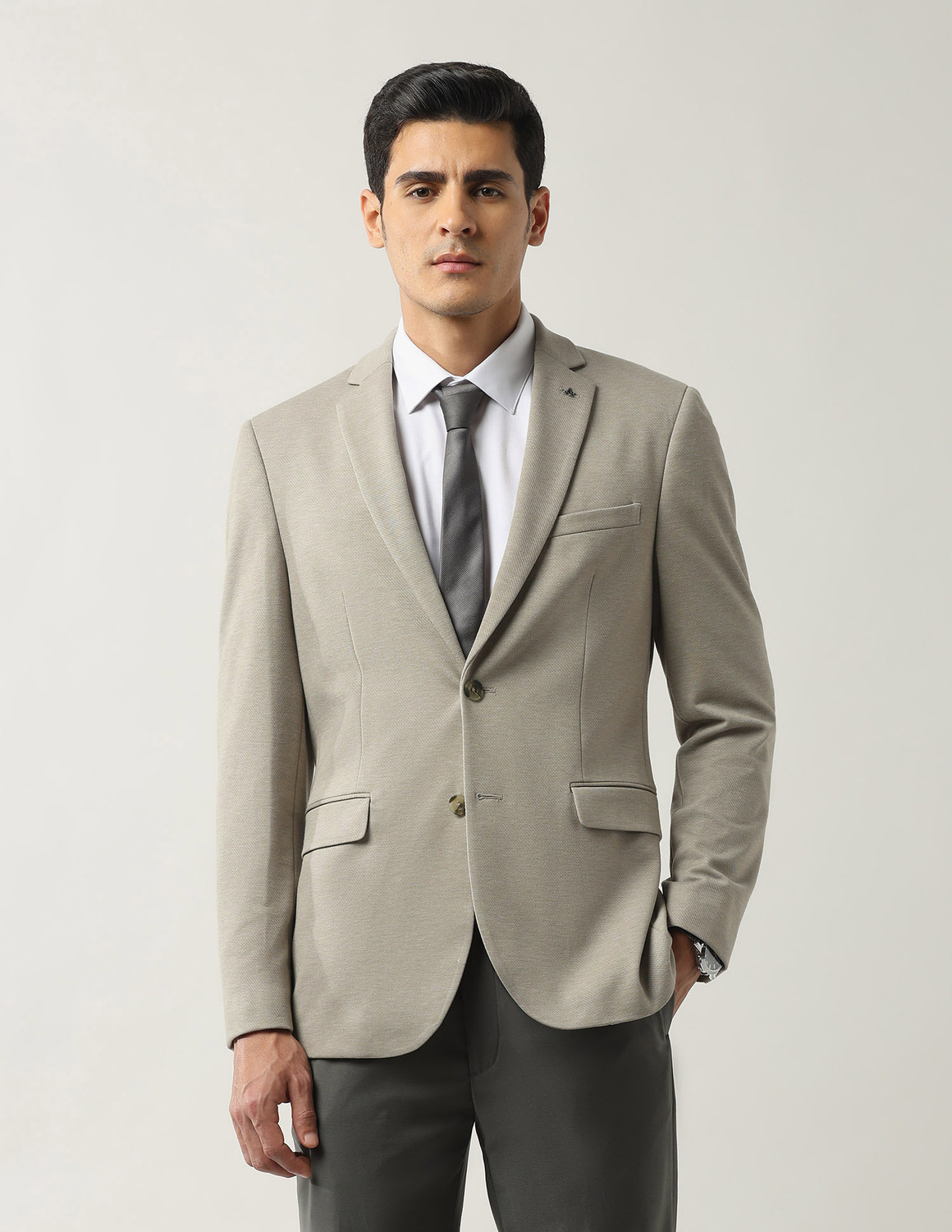 Image of ARROW Solid Single Breasted Formal Men Blazer