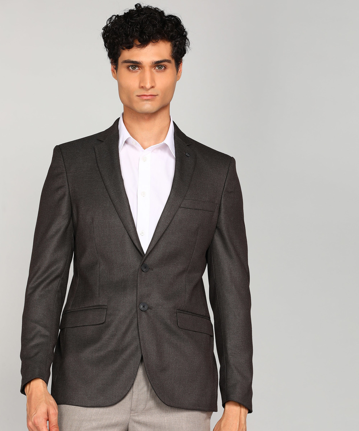 Image of Raymond Solid Single Breasted Formal Men Blazer