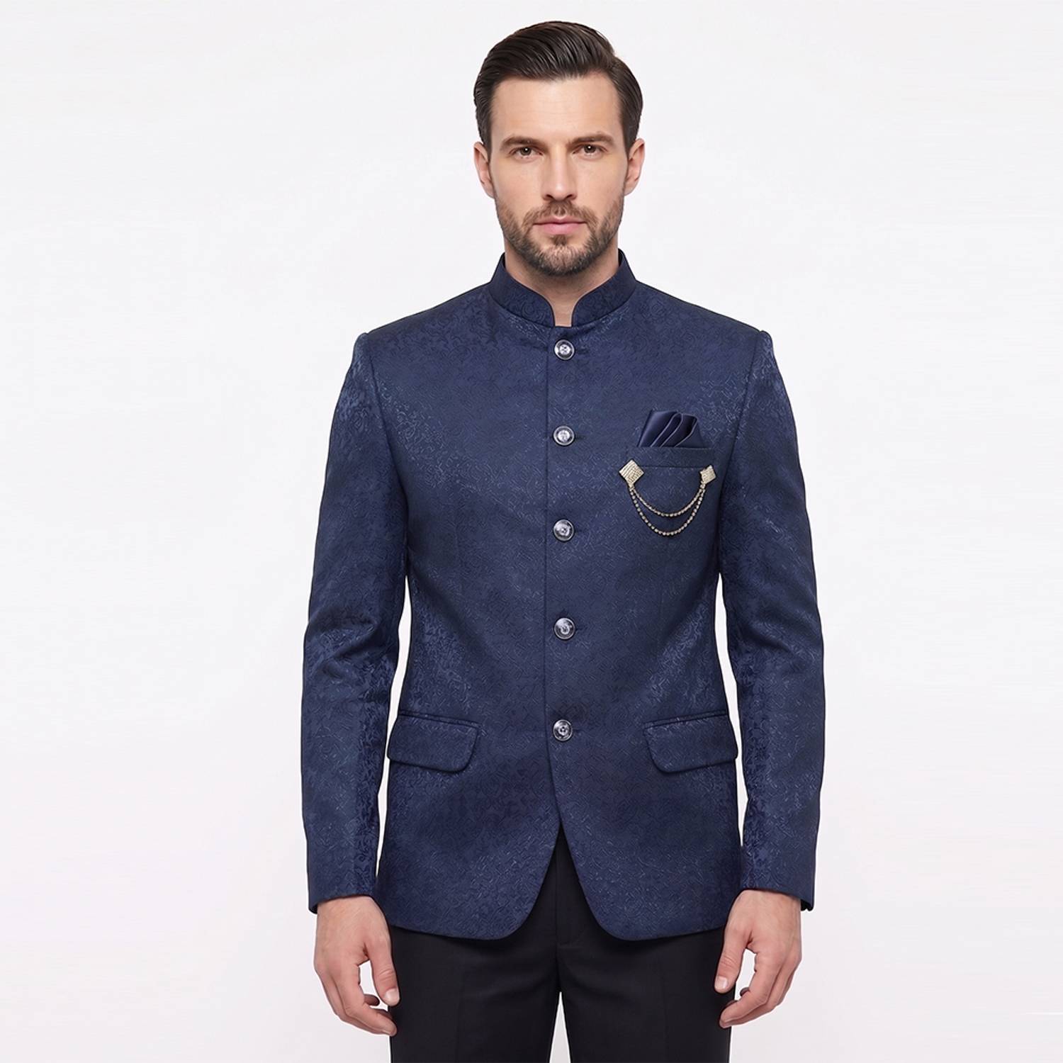 BLAZER WORLD Self Design Bandhgala Festive, Wedding, Festive & Wedding Men Blazer