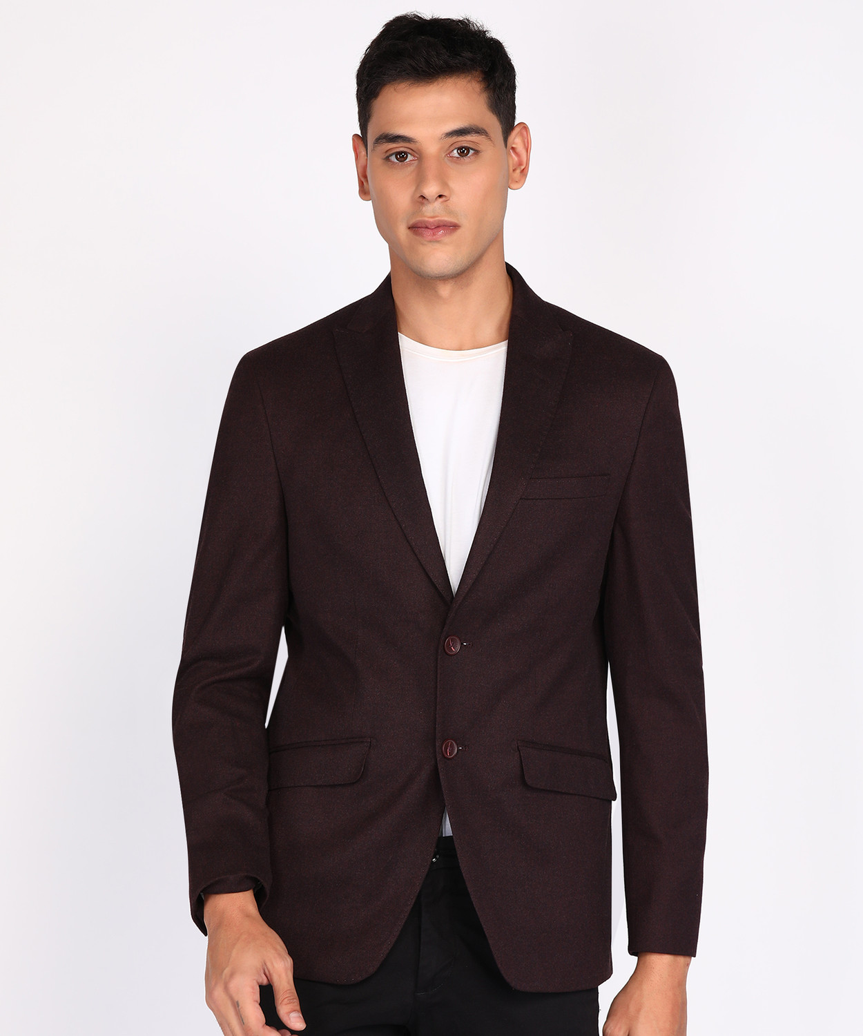 Image of PETER ENGLAND Solid Single Breasted Formal Men Blazer