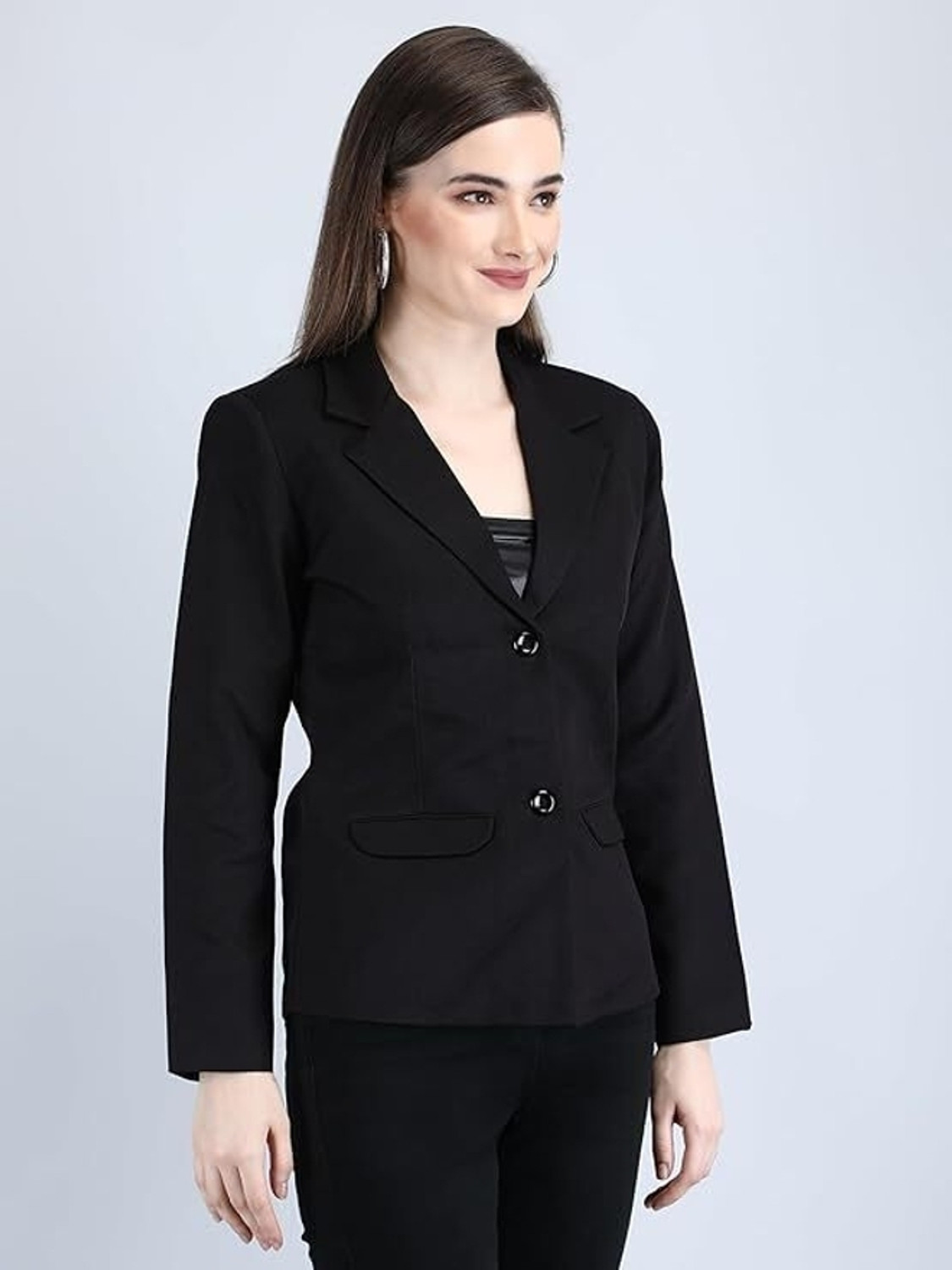 Image of BLUEWEARS Solid Single Breasted Casual, Formal, Party, Festive & Wedding Women Blazer