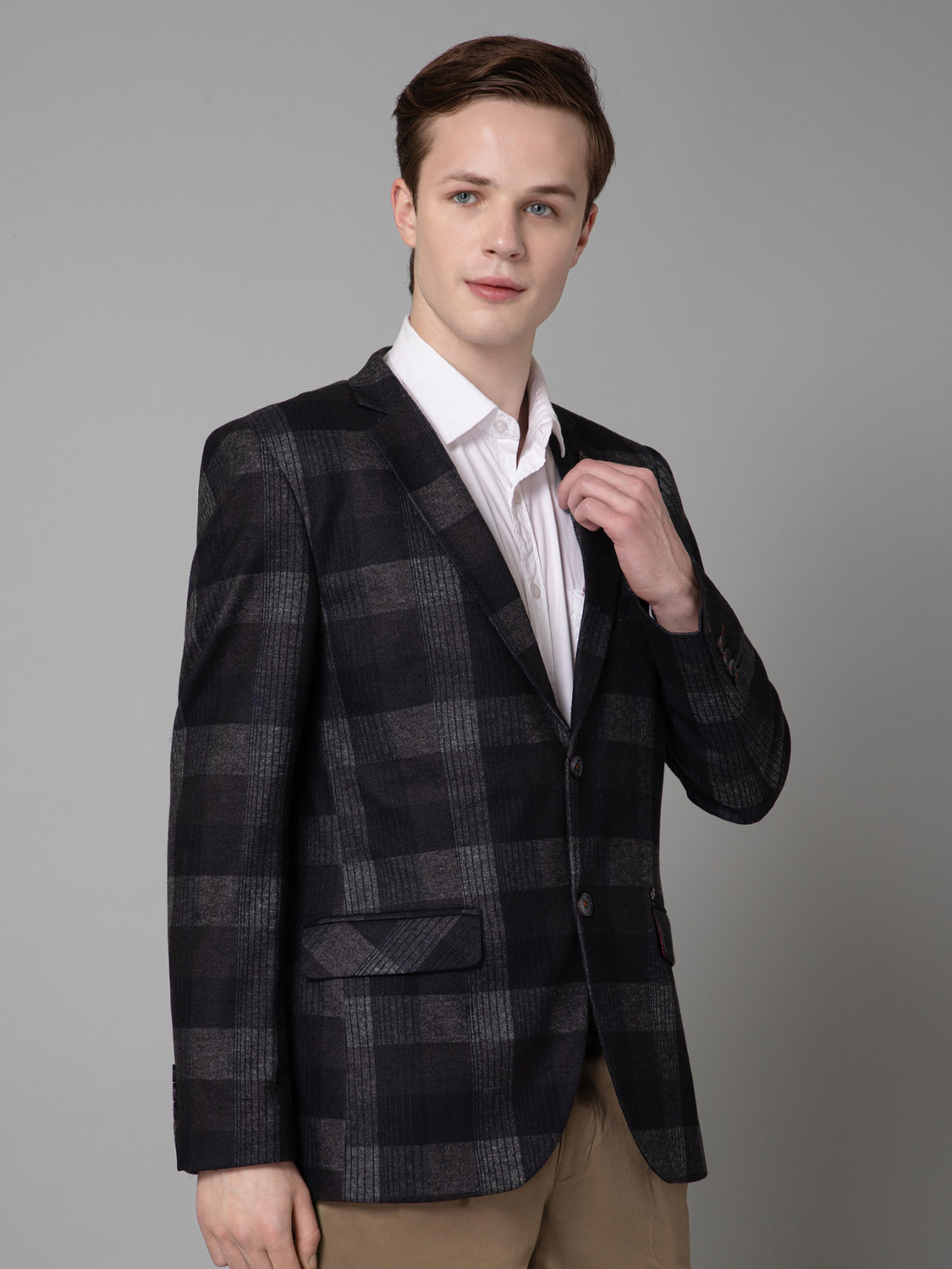 Image of CANTABIL Checkered Single Breasted Casual Men Blazer