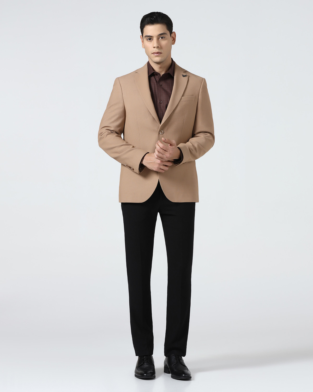 Image of Blackberrys Solid Single Breasted Formal Men Blazer