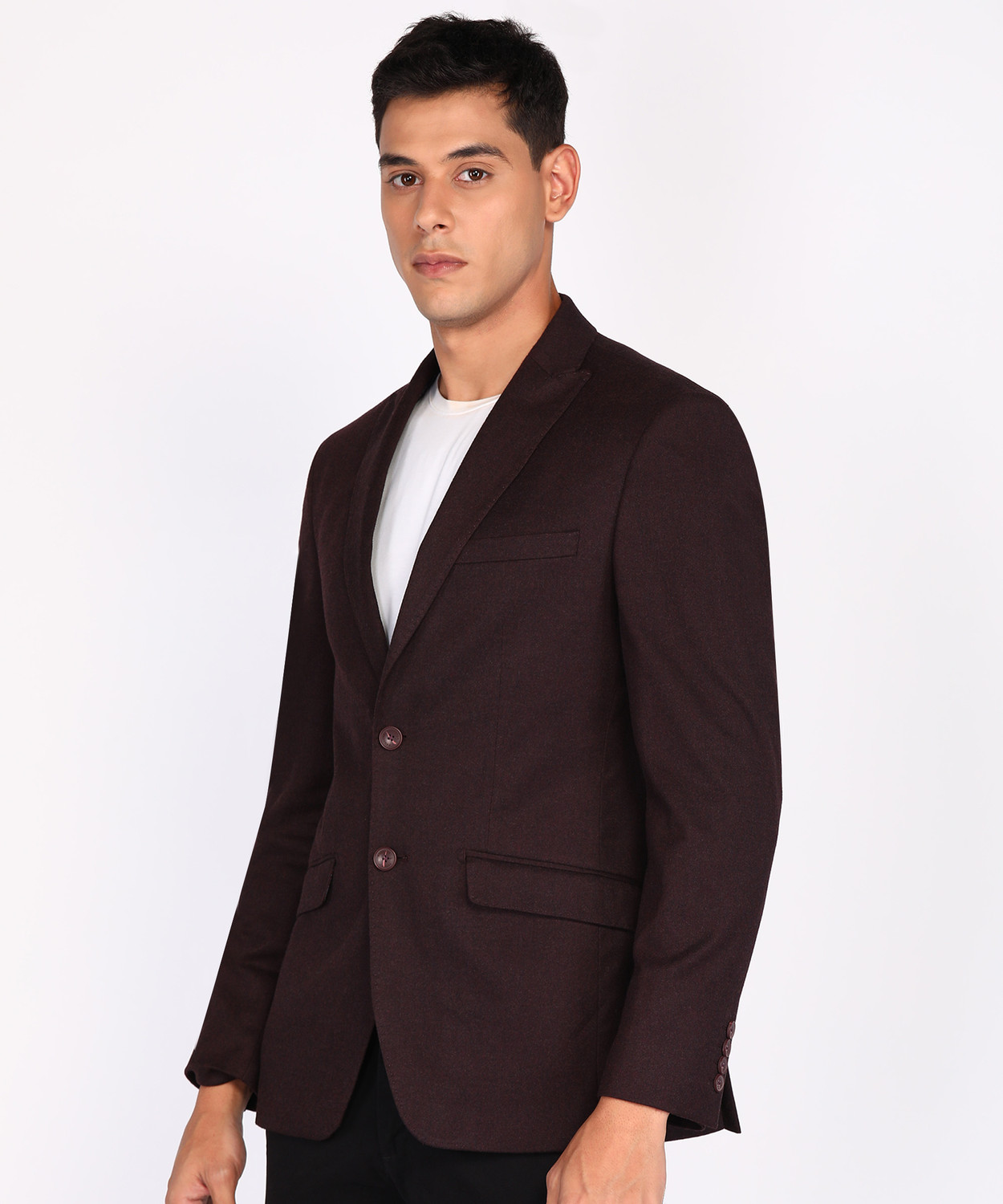Image of PETER ENGLAND Solid Single Breasted Formal Men Blazer