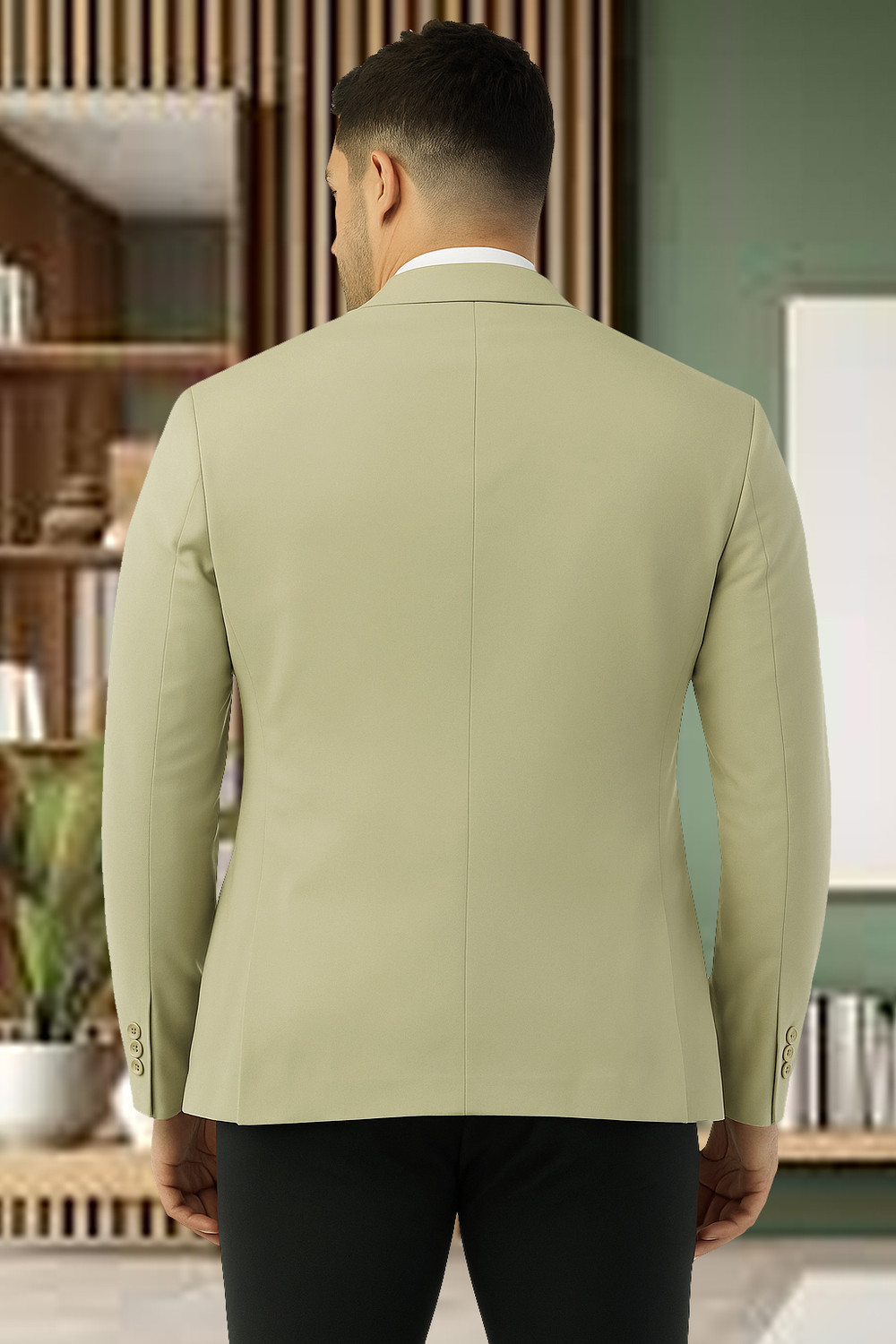 Image of integration Solid Single Breasted Formal Men Blazer