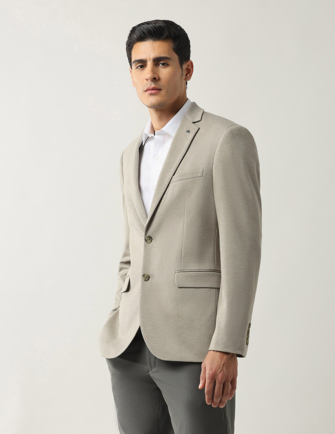 Image of ARROW Solid Single Breasted Formal Men Blazer