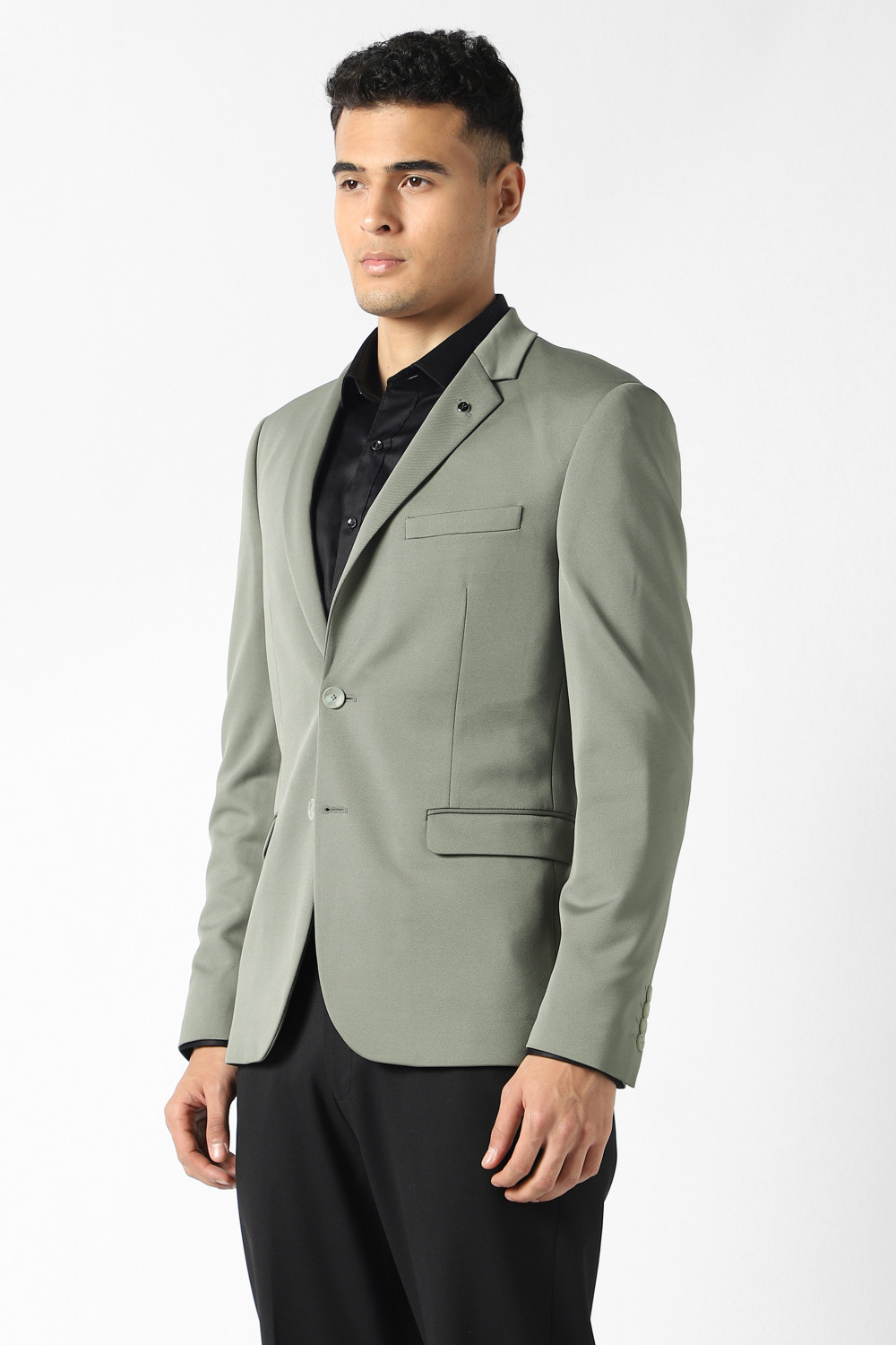 Image of VAN HEUSEN Self Design Single Breasted Formal Men Blazer