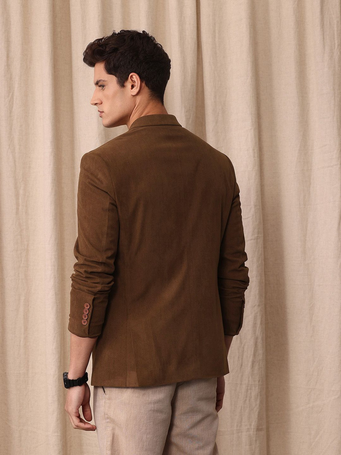 Image of Mr Bowerbird Solid Double Breasted Casual Men Blazer