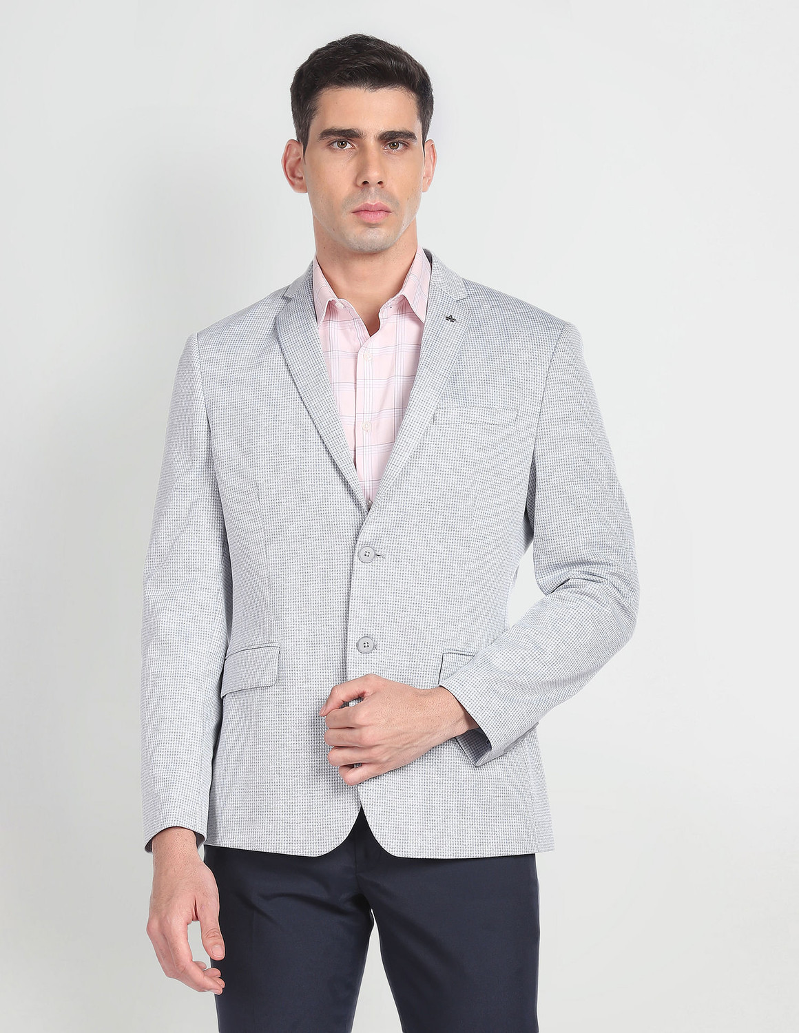 Image of ARROW Solid Single Breasted Formal Men Blazer