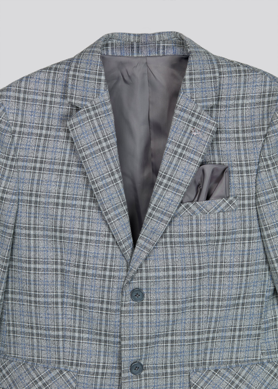 Image of KILLER Men Checkered Single Breasted Casual Blazer (Grey)