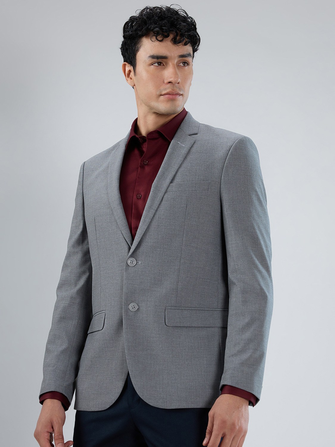 Image of PARK AVENUE Solid Bandhgala Formal Men Blazer
