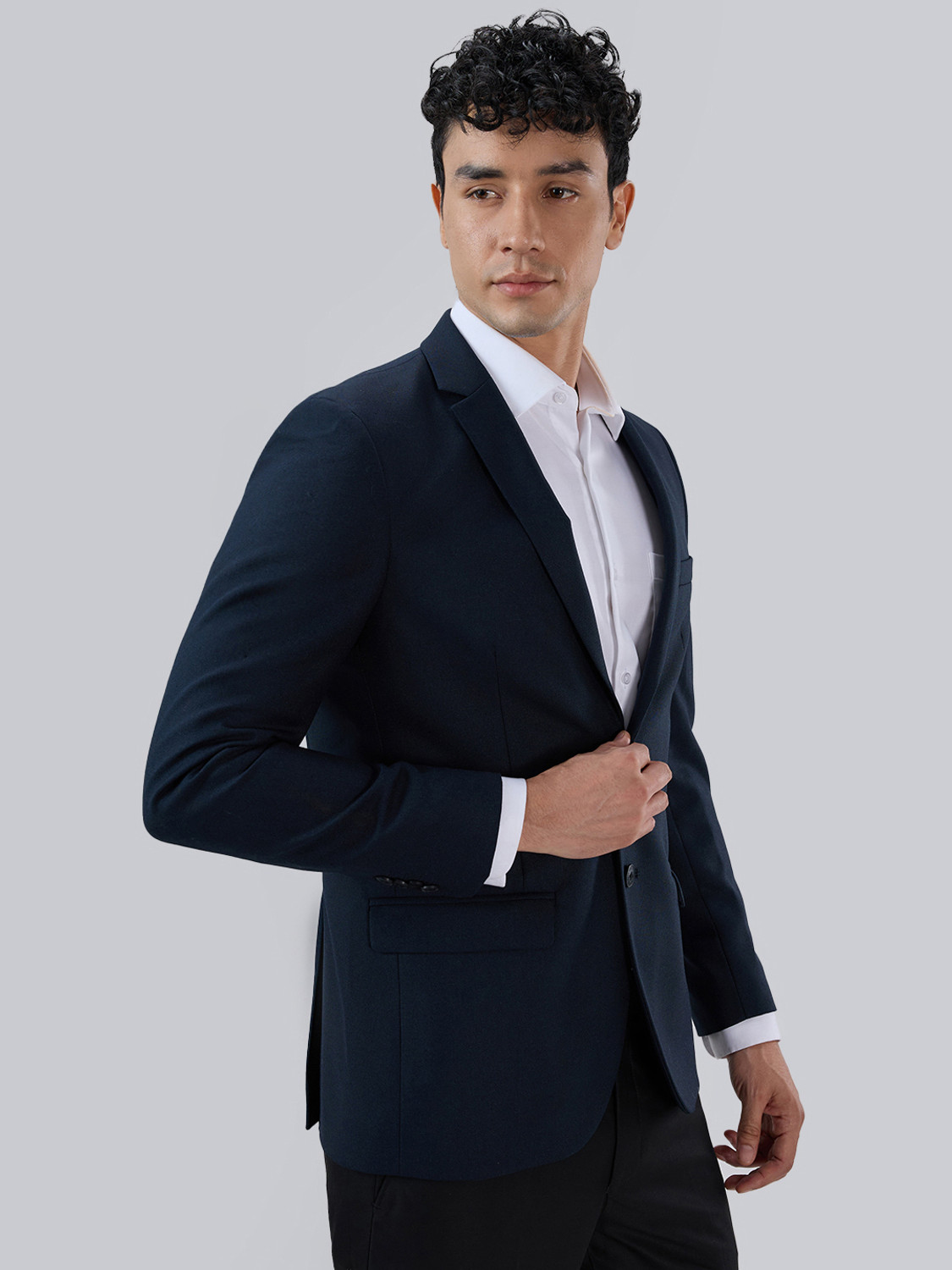 Image of PARK AVENUE Solid Bandhgala Formal Men Blazer