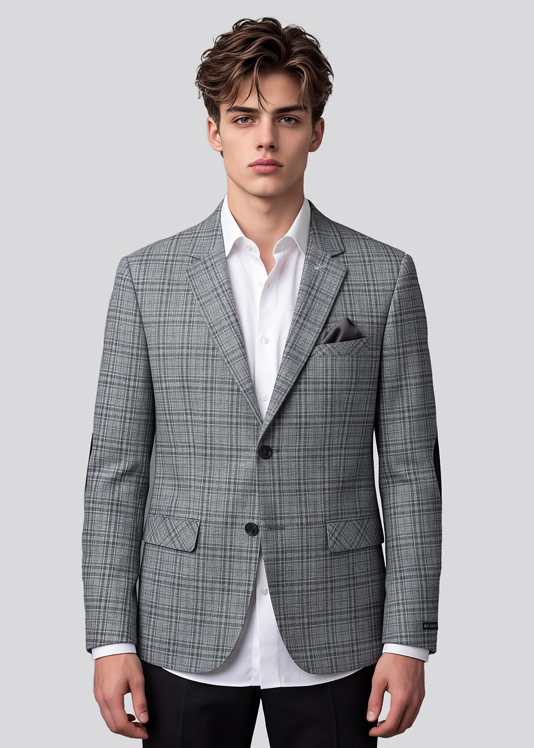 Image of KILLER Men Checkered Single Breasted Casual Blazer (Grey)