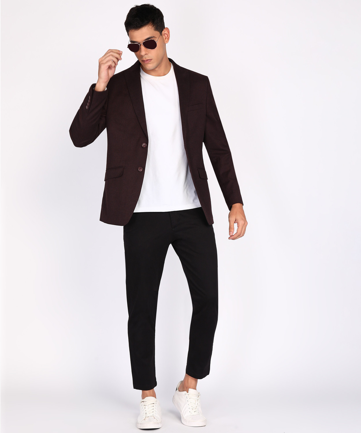 Image of PETER ENGLAND Solid Single Breasted Formal Men Blazer