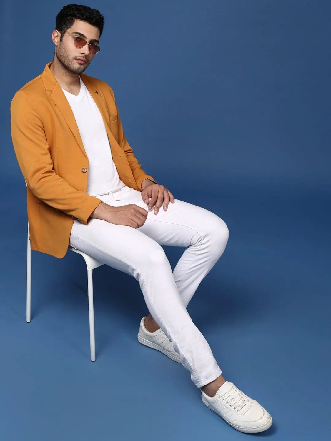 Image of SHOWOFFFF Solid Single Breasted Formal Men Blazer
