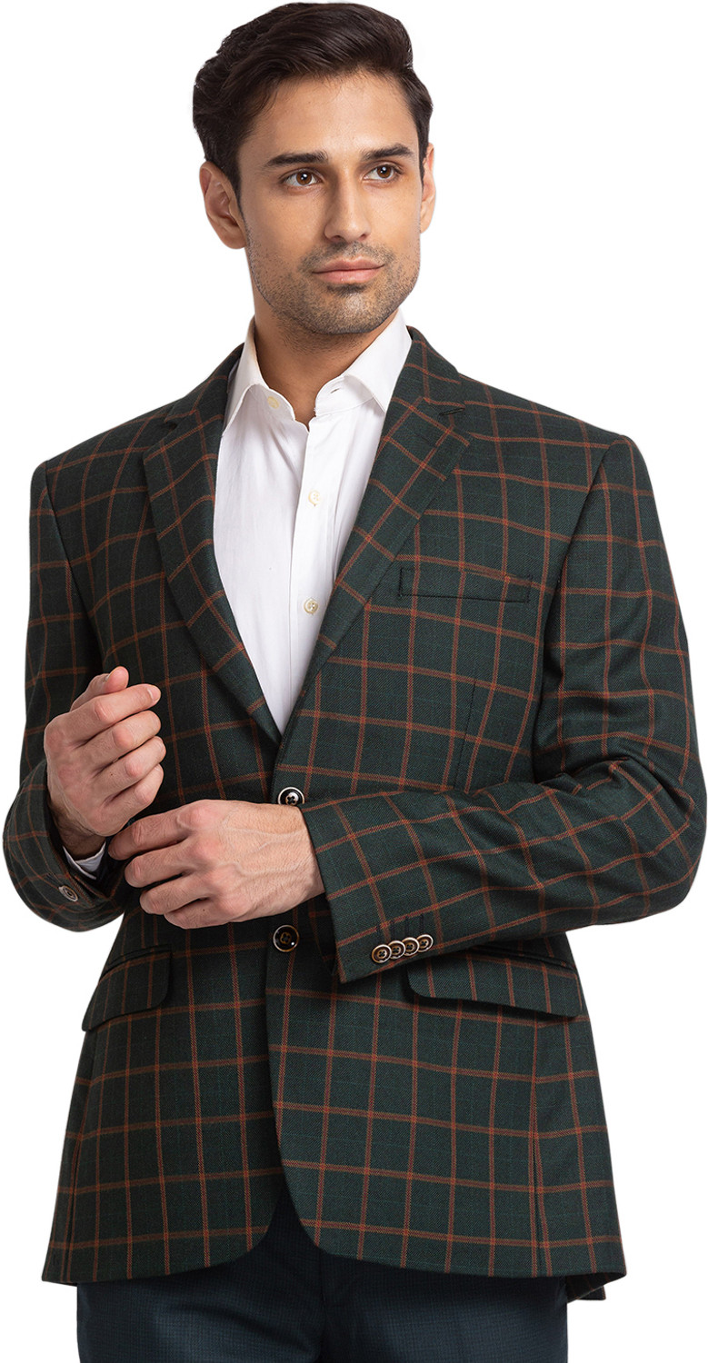 Image of PARK AVENUE Checkered Single Breasted Formal Men Blazer
