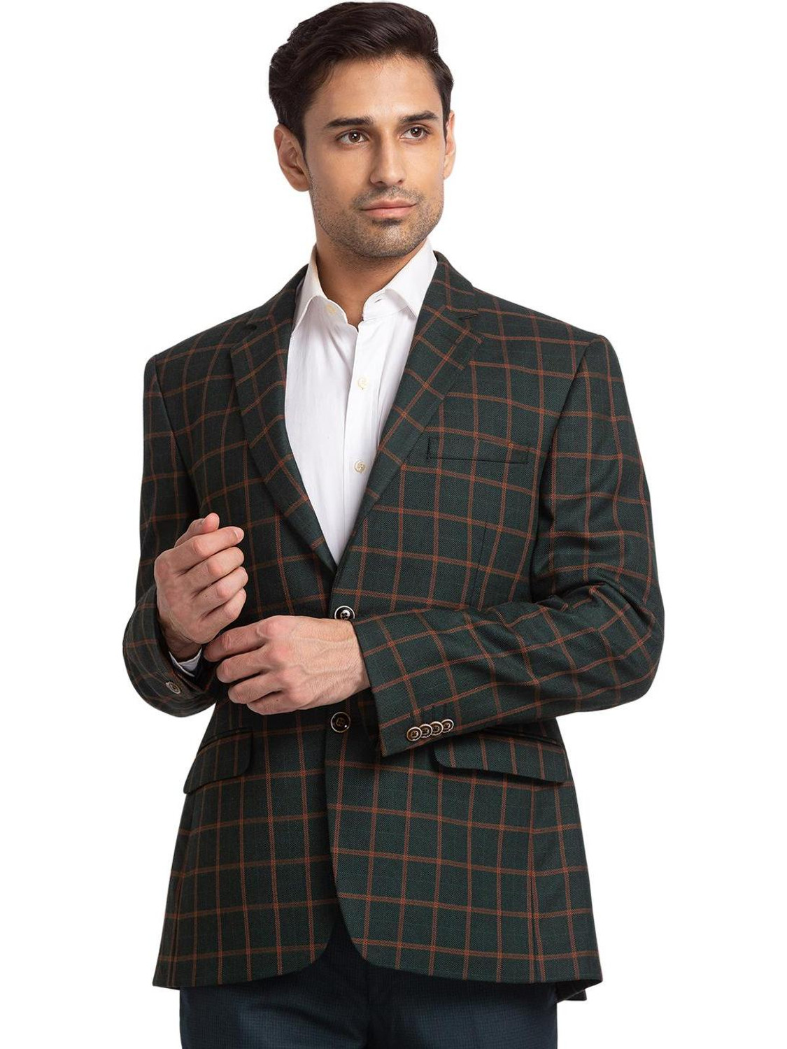 Image of PARK AVENUE Checkered Single Breasted Formal Men Blazer