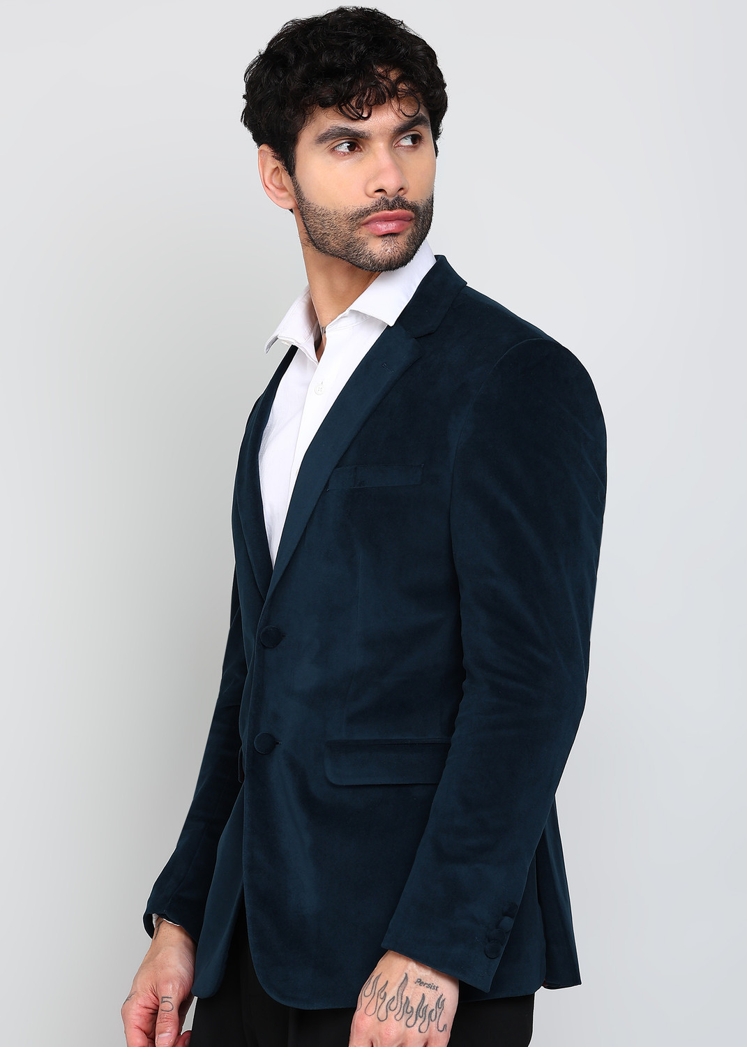 Image of PETER ENGLAND Solid Single Breasted Formal Men Blazer