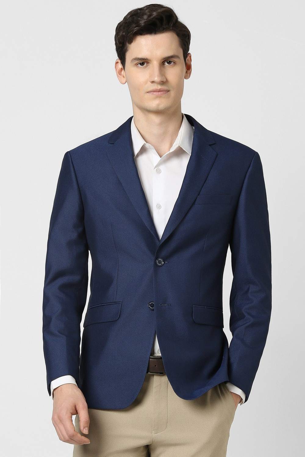 Image of PETER ENGLAND Solid Single Breasted Formal Men Blazer