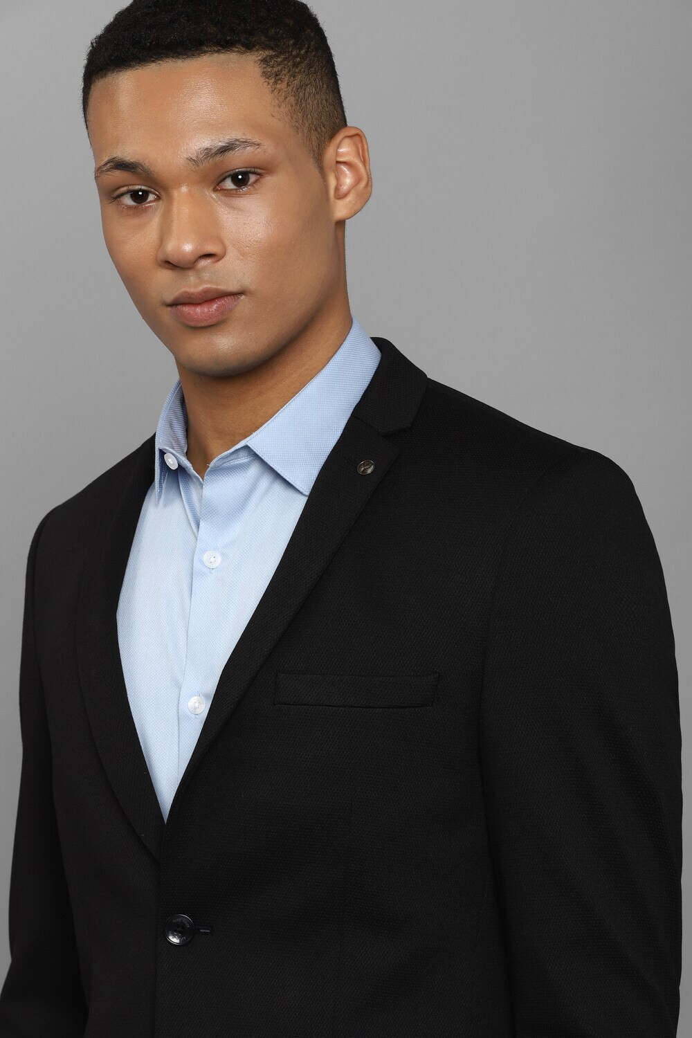 Image of Allen Solly Solid Single Breasted Formal Men Blazer