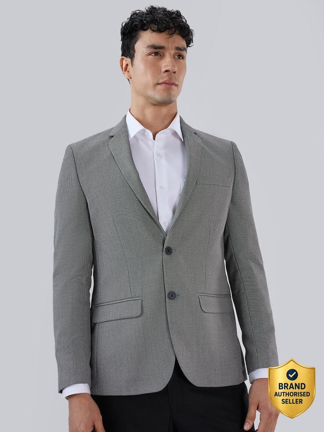 PARK AVENUE Self Design Double Breasted Formal Men Blazer