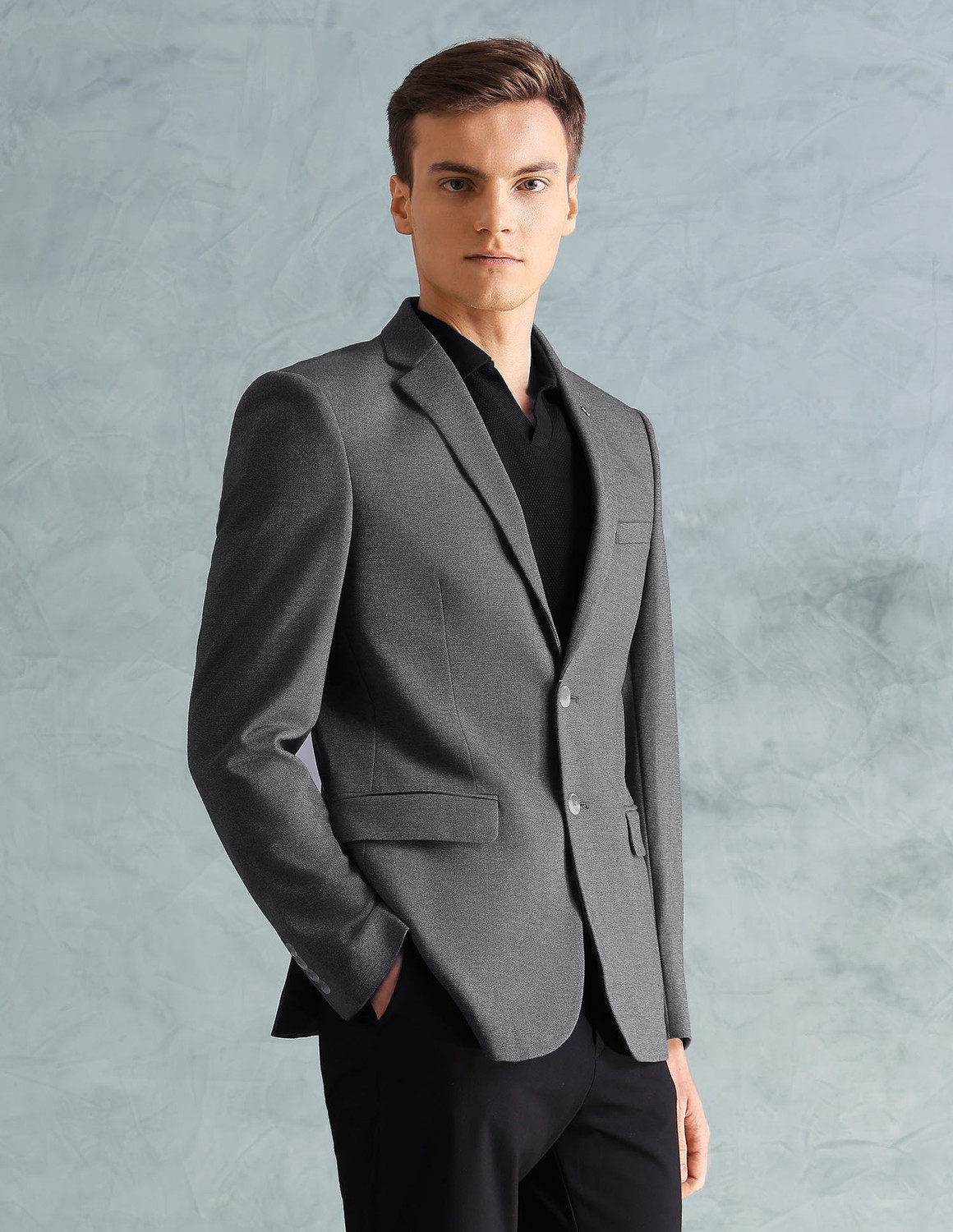 Image of ARROW Self Design Single Breasted Formal Men Blazer