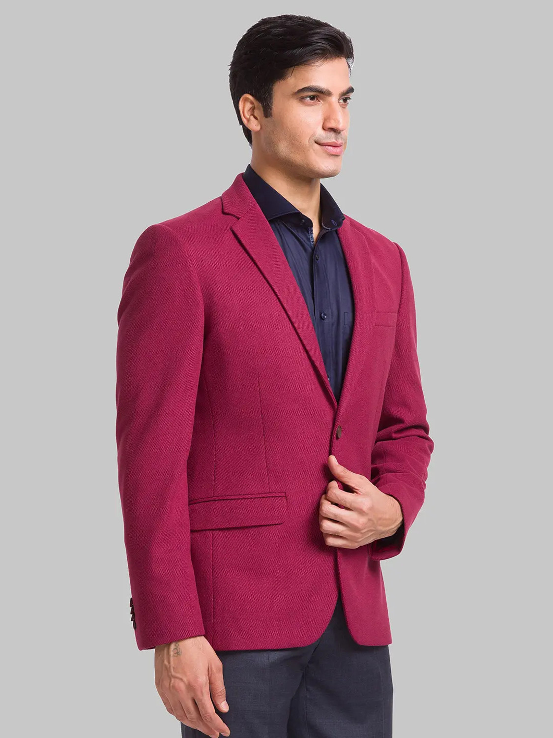 Image of PARK AVENUE Self Design Single Breasted Casual Men Blazer