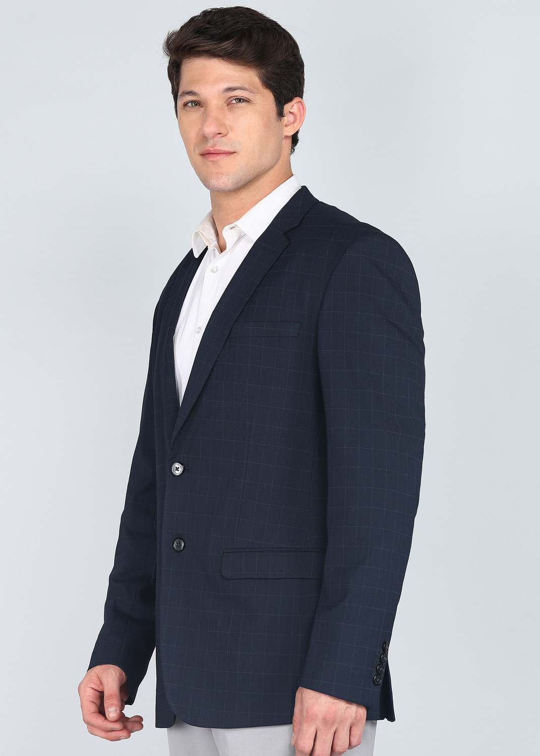 Image of PETER ENGLAND Checkered Tuxedo Style Formal Men Blazer